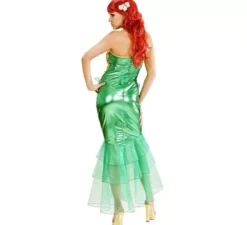 Costume da sirena verde e gialla per donna