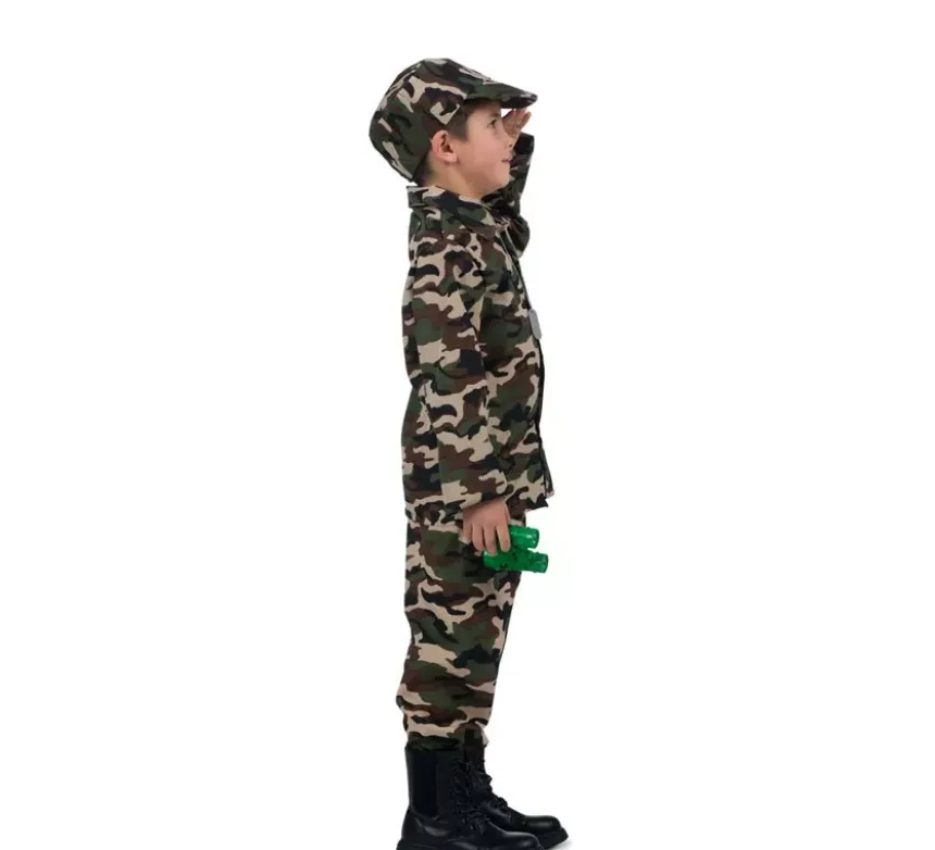 Costume da soldato con walkie-talkie per bambini