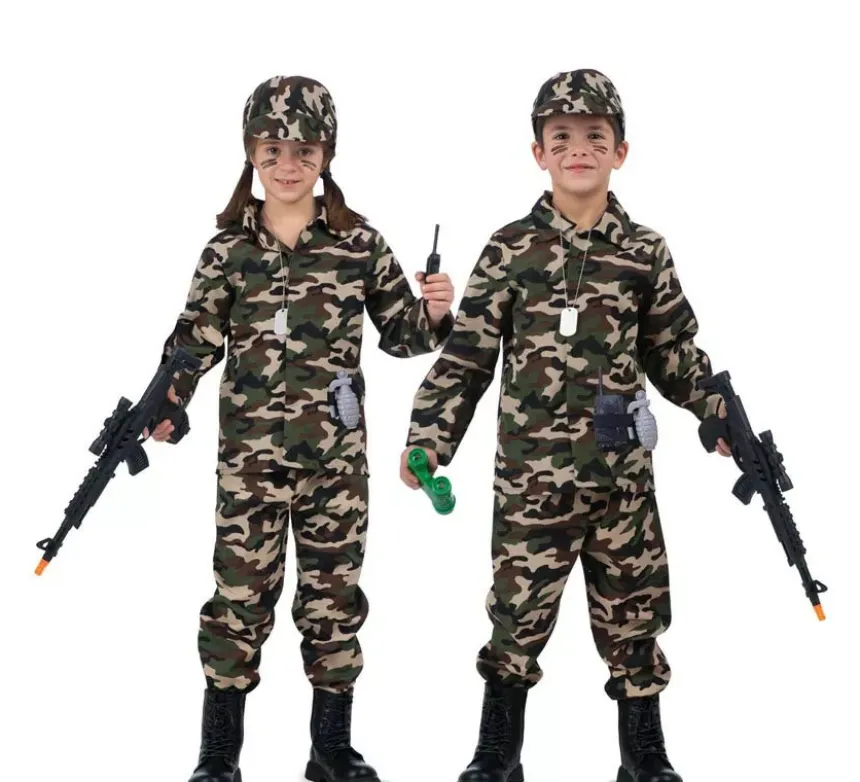 Costume da soldato con walkie-talkie per bambini