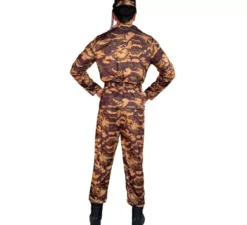 Costume da soldato mimetico marrone per uomo