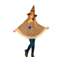 Costume da Spaventapasseri o Poncho con Cappello per bambini