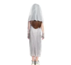 Costume da sposa cadavere con decorazioni blu per bambina