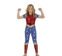 Costume da Star Heroine rosso e blu per bambina