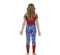 Costume da Star Heroine rosso e blu per bambina