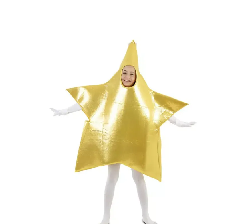Costume da stella di Natale grande oro per bambini