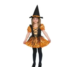 Costume da Strega arancione per bambina