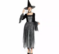 Costume da strega argentata per donna