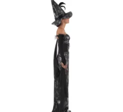 Costume da strega civettuola delle ragnatele nere per donna