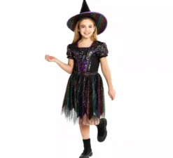 Costume da strega con paillettes per bambine