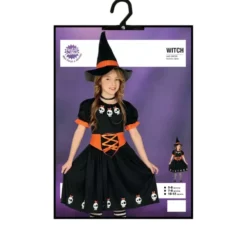 Costume da Strega con teschi per bambina