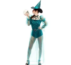 Costume da strega con trasparenze per donna