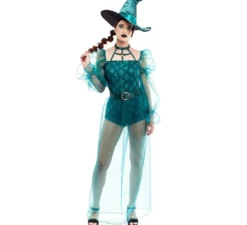 Costume da strega con trasparenze per donna