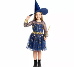Costume da strega esoterica blu per ragazze