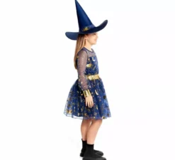 Costume da strega esoterica blu per ragazze