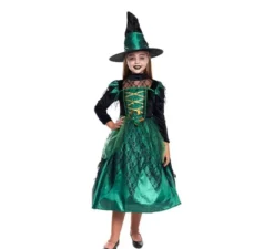 Costume da strega magica verde per bambina