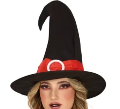 Costume da strega rosso e nero per donna