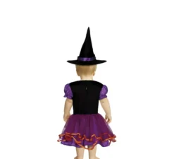 Costume da strega viola e arancione per bambina e bambina
