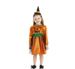 Costume da strega zucca per bambina e bambino