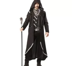 Costume da stregone nero per uomo