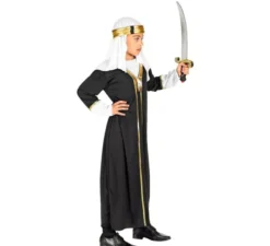 Costume da Sultano Nero con copricapo per bambini e adolescenti