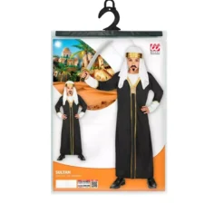 Costume da Sultano Nero con copricapo per bambini e adolescenti