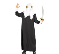 Costume da Sultano Nero con copricapo per bambini e adolescenti