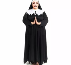 Costume da suora zombie con tunica chiodata da donna