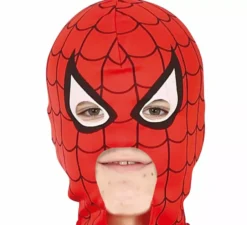Costume da supereroe muscoloso adolescente che striscia sul muro