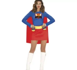 Costume da super eroina con bevande da donna
