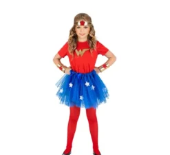 Costume da Super Eroina rosso e blu per bambina