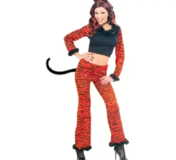 Costume da tigre con stampa animalier arancione per donna
