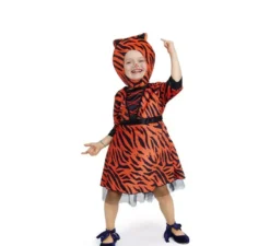 Costume da tigre in abitino arancione per neonata e bambina