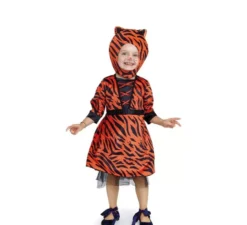 Costume da tigre in abitino arancione per neonata e bambina