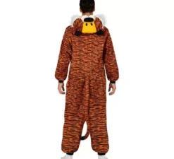 Costume da tigre scura o pigiama con cappuccio per adulto