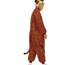 Costume da tigre scura o pigiama con cappuccio per adulto