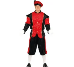 Costume da tipetta rosso e nero per un uomo