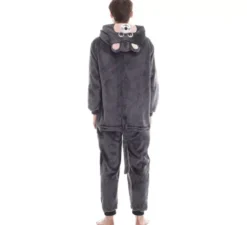 Costume da topo grigio con cappuccio per uomo