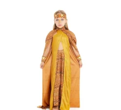 Costume da tribale africano giallo e marrone per bambina