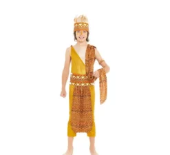 Costume da tribale africano giallo e marrone per bambino
