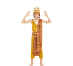 Costume da tribale africano giallo e marrone per bambino