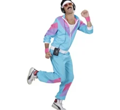 Costume da tuta blu anni '80 per adulto