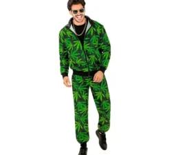 Costume da tuta da marijuana per feste alla moda per adulti