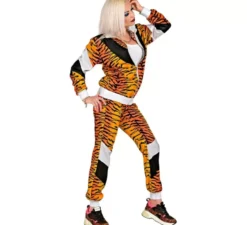 Costume da tuta da tigre neon anni '80 per adulto