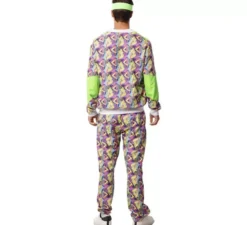 Costume da tuta da uomo anni '90 stampato verde