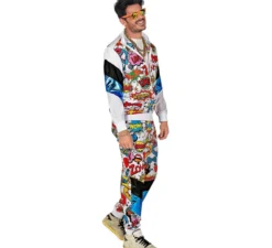 Costume da tuta da uomo stampato con conchiglia pop
