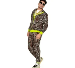 Costume da tuta leopardato anni '80 per adulto