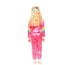 Costume da tuta rosa anni '80 per bambina