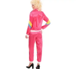 Costume da tuta rosa anni '80 per donna