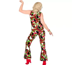 Costume da tuta stile Groovy anni '70 da donna