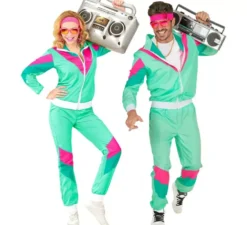 Costume da tuta verde anni '80 per adulto